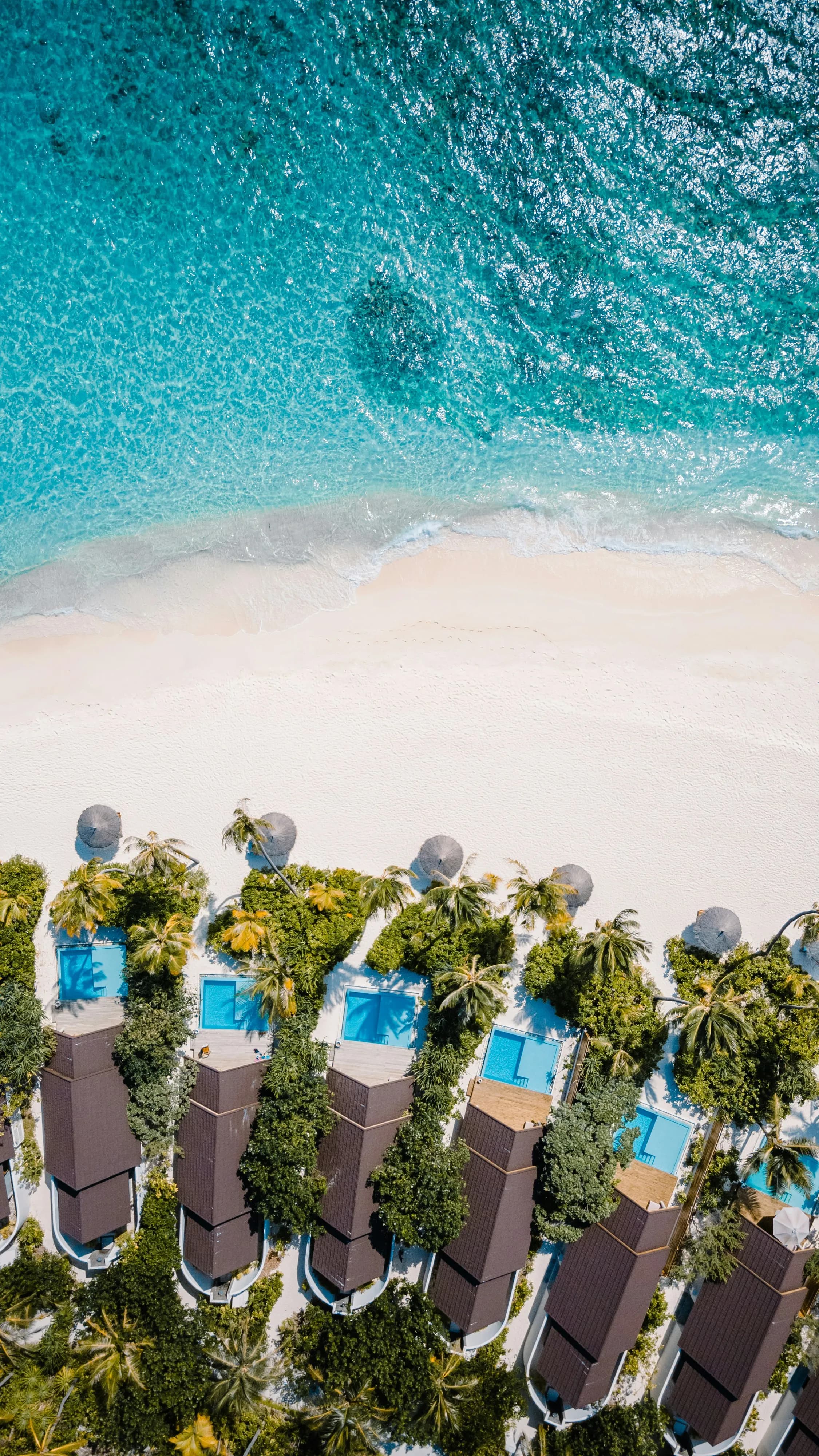Luxury resort over turquoise lagoon